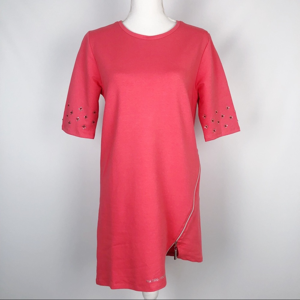 Blugirl Embellished French Terry T-Shirt Dress